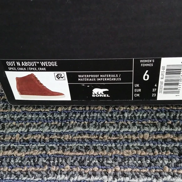 Sorel NWT Burgandy Out N About Slip on Wedge shoes 6 Waterproof - Picture 7 of 8